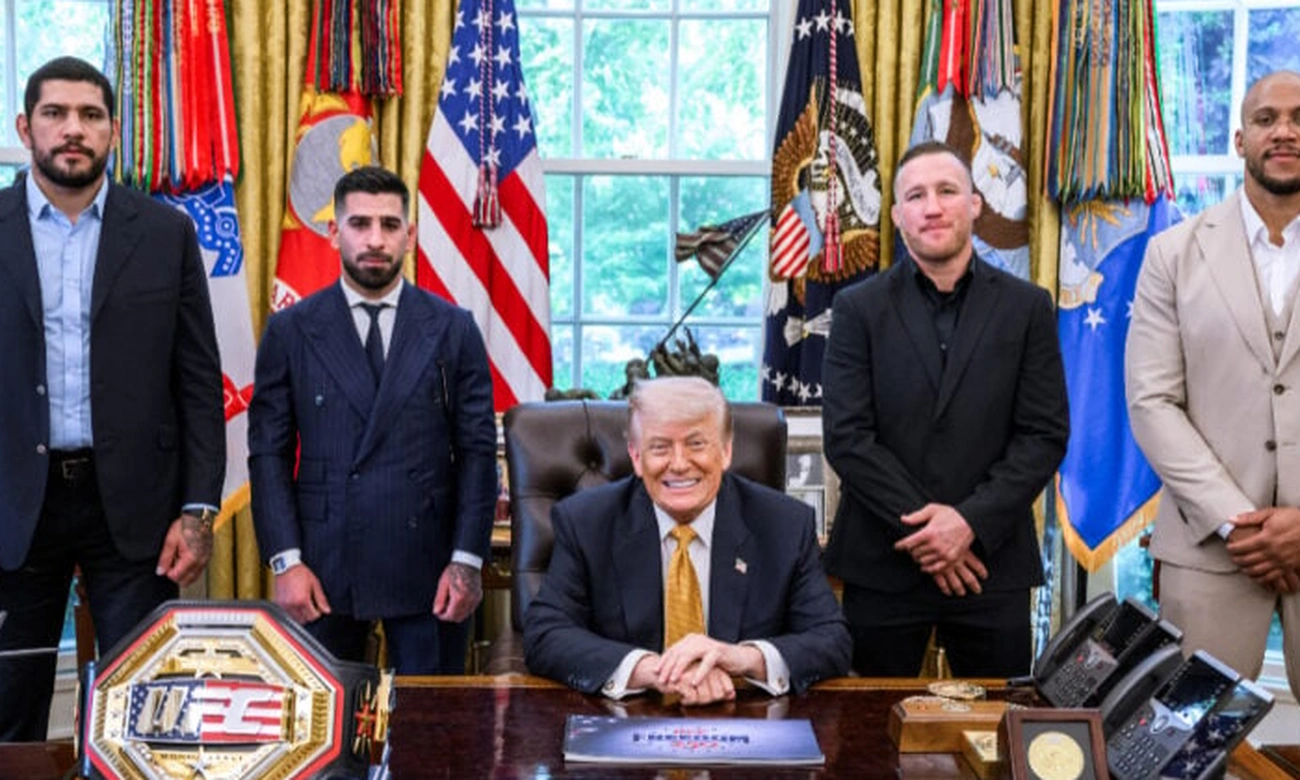 Topuria em confronto com Gaethje no UFC Casa Branca - Título em disputa